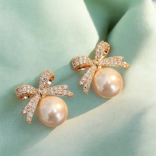 Bow Pearl Earrings