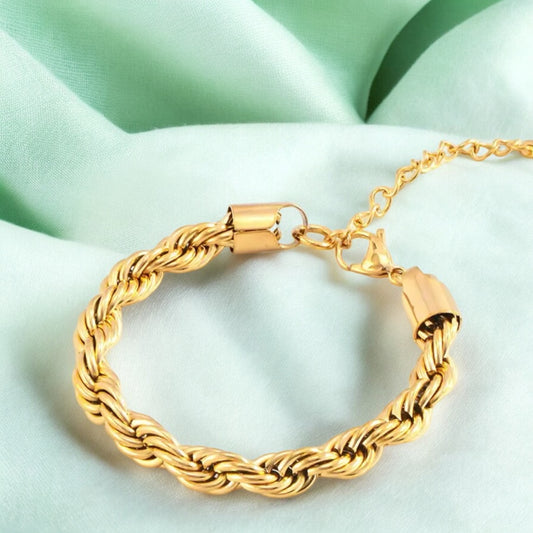 Gold Plated Rope Chain Bracelet